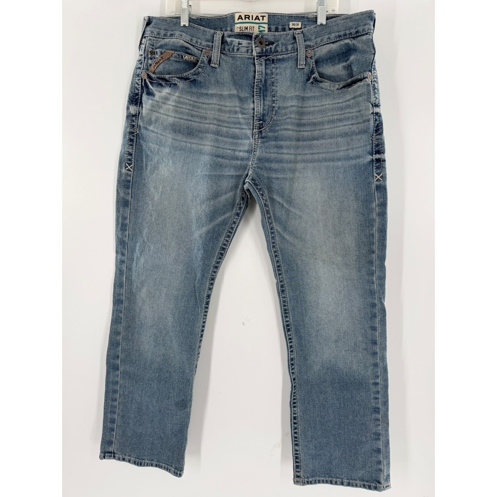 Ariat M7 Rocker Slim Fit Straight Leg Jeans Mens 38x30 Light Wash Denim
